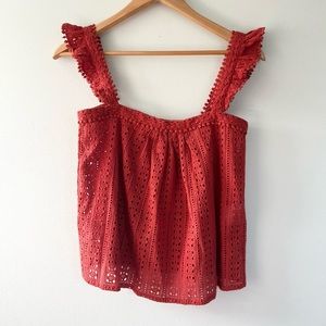 Sezane Eyelet Summer Top